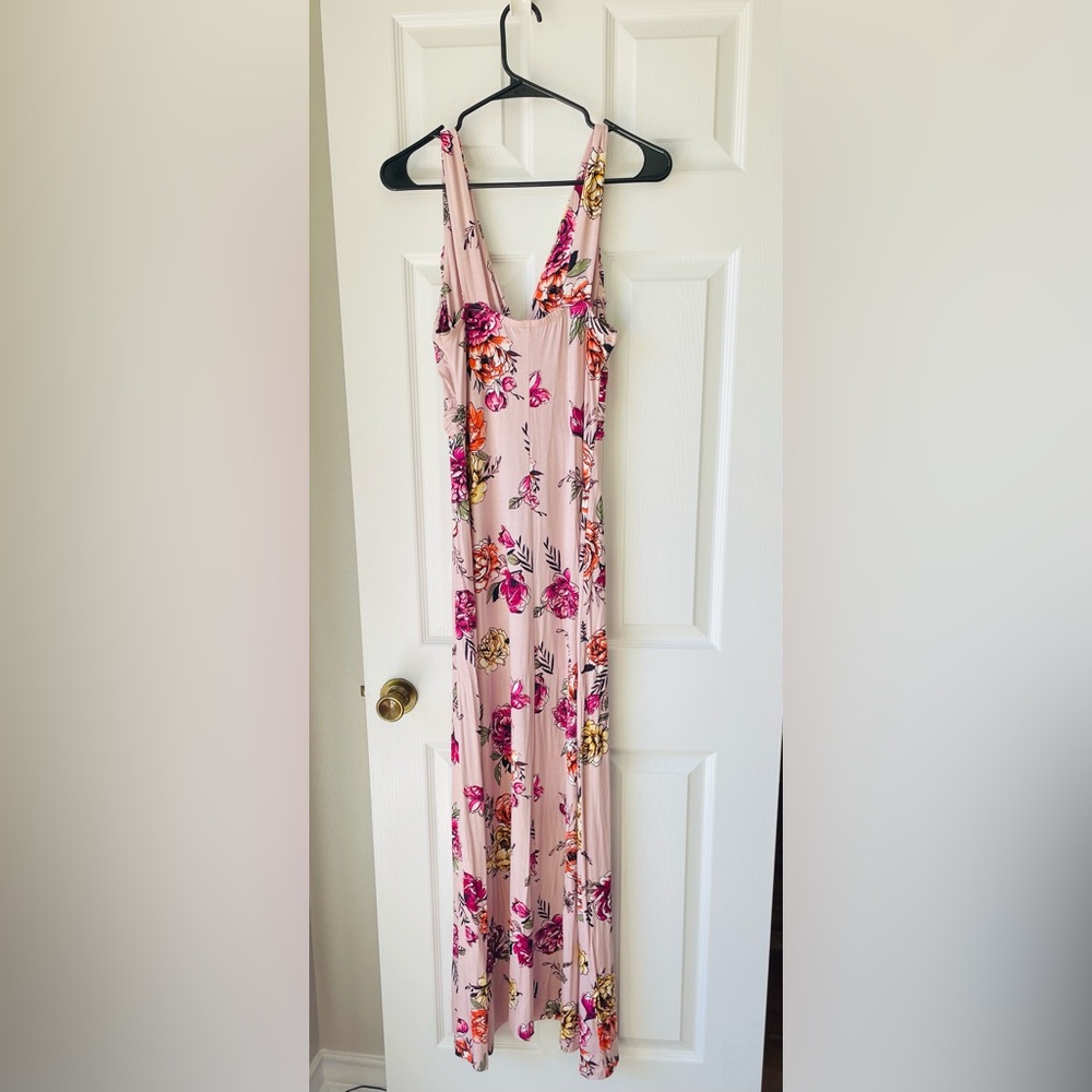 Beachcoco Women’s Maternity Maxi Dress – V Neck Sleeveless - Picture 3 of 6